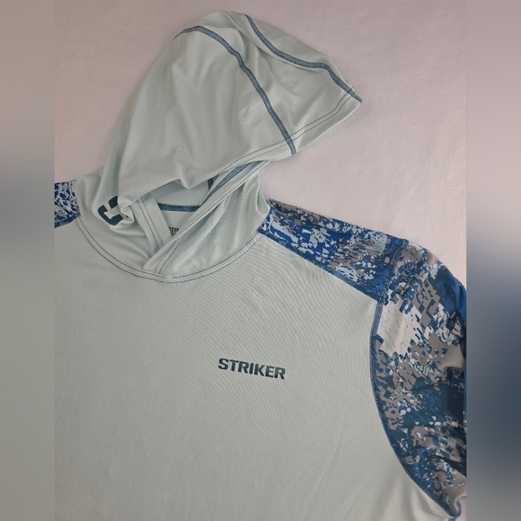 Striker Men's LoTide Ultralight Stain Resistant Fishing Hoody Size 2XL Aqua 2207 - Picture 5 of 14